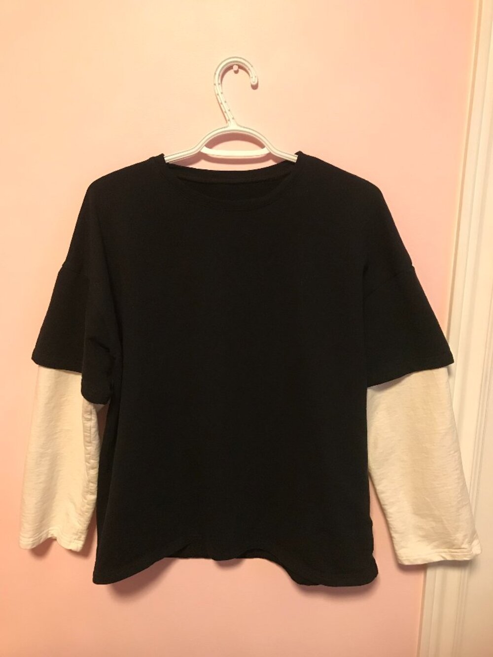 DAZY Drop Shoulder 2 In 1 Tee Long Sleeve Top